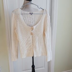 J. Jill Cream 2-Button Women's Sweater Size L